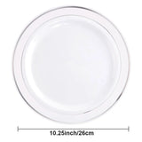 25/10PCS Silver Plastic Plates-Disposable Plastic Plates with Silver Rim- Wedding Party Plates Dinner Plates /Salad Plates