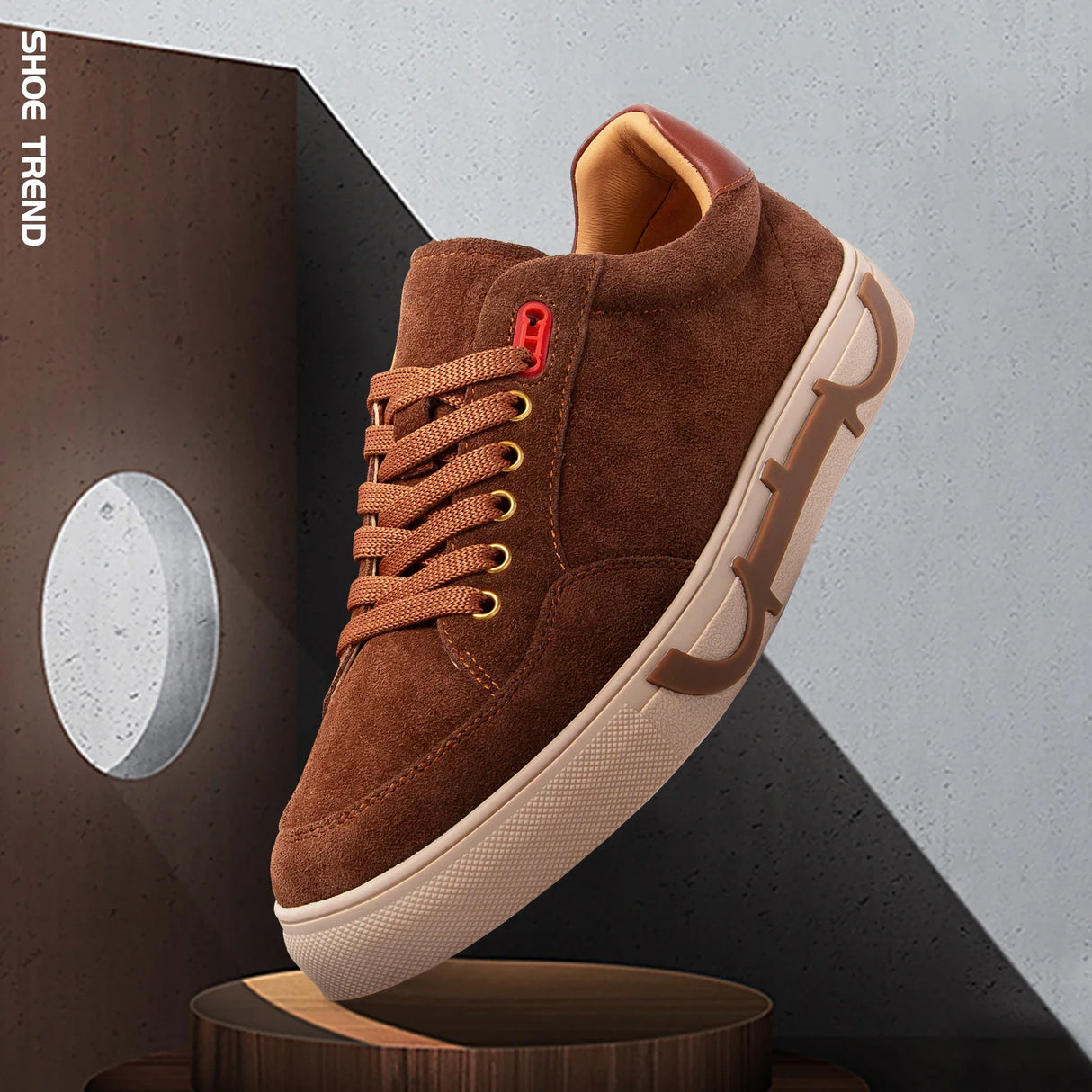Men's shoes Black high-grade leather casual shoes flat bottom breathable comfortable board shoes coffee color 2025 new