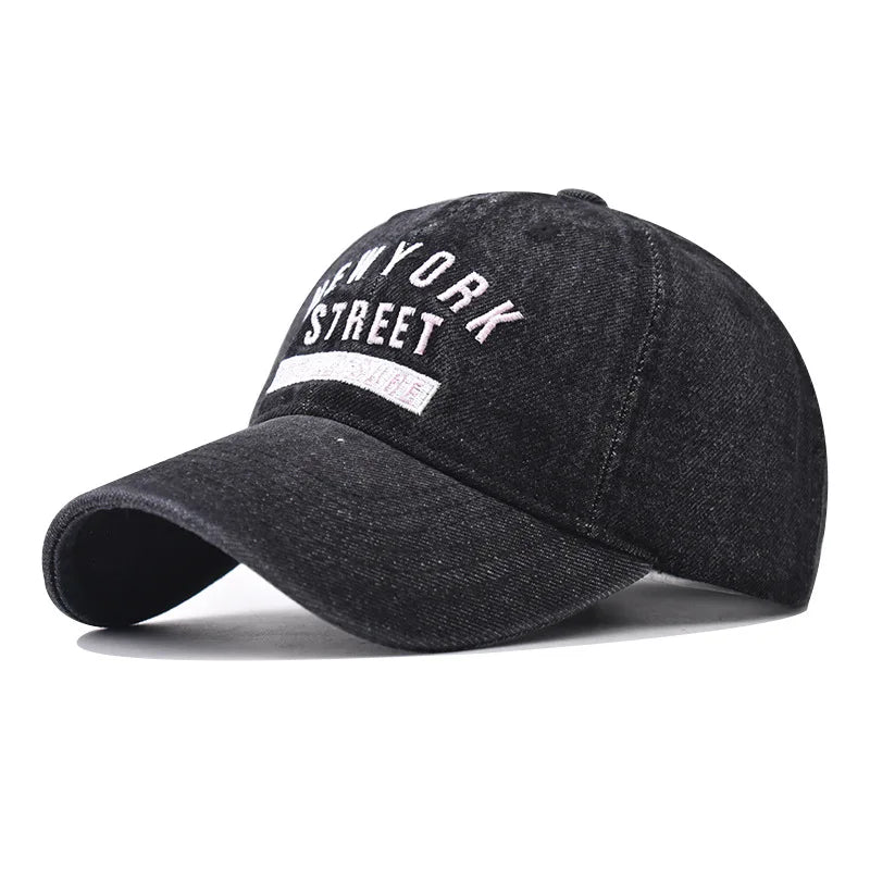 denim baseball cap for men women spring summer cap letters embroidery