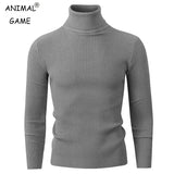New Men's Turtleneck Pullover Sweater Autumn Long Sleeve Casual Fashion Stripe Knitted Sweater for Men Winter Warm Streetwear