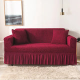 Sofa Cover for Living Room Thick Ruffled Seersucker Elastic L Shaped Corner Sofa Cover 1/2/3/4 Seater Cover for Sofa