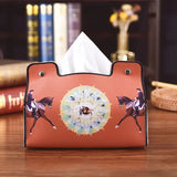 Retro Furniture Tissue Box PU Leather Tissue Case Napkin Holder Storage Container Car DesktopTissue  Storage Box Napkin Holder