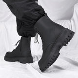 Luxury Brand Boots Chelsea Men's Boots Leather Men Designer Boots Fashion Casual Business Black Boots Thick Soled Mid Top Boots