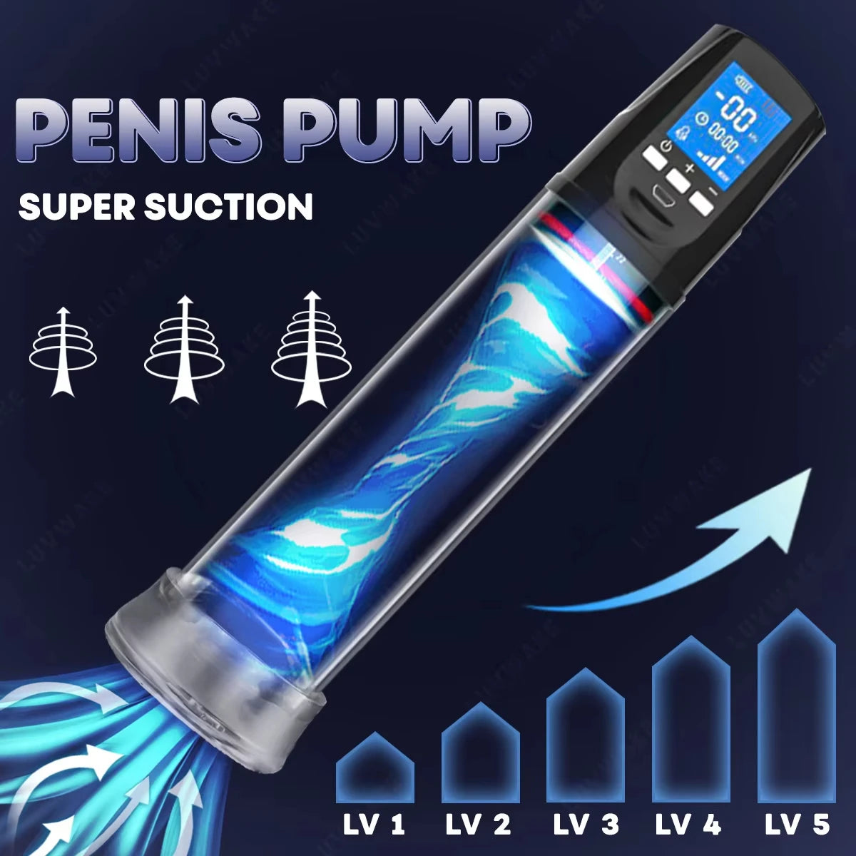 Vacuum pump for automatic penis, 4 suction modes, Vacuum sex toys for male masturbation, penis extender, vacuum pump enlargement
