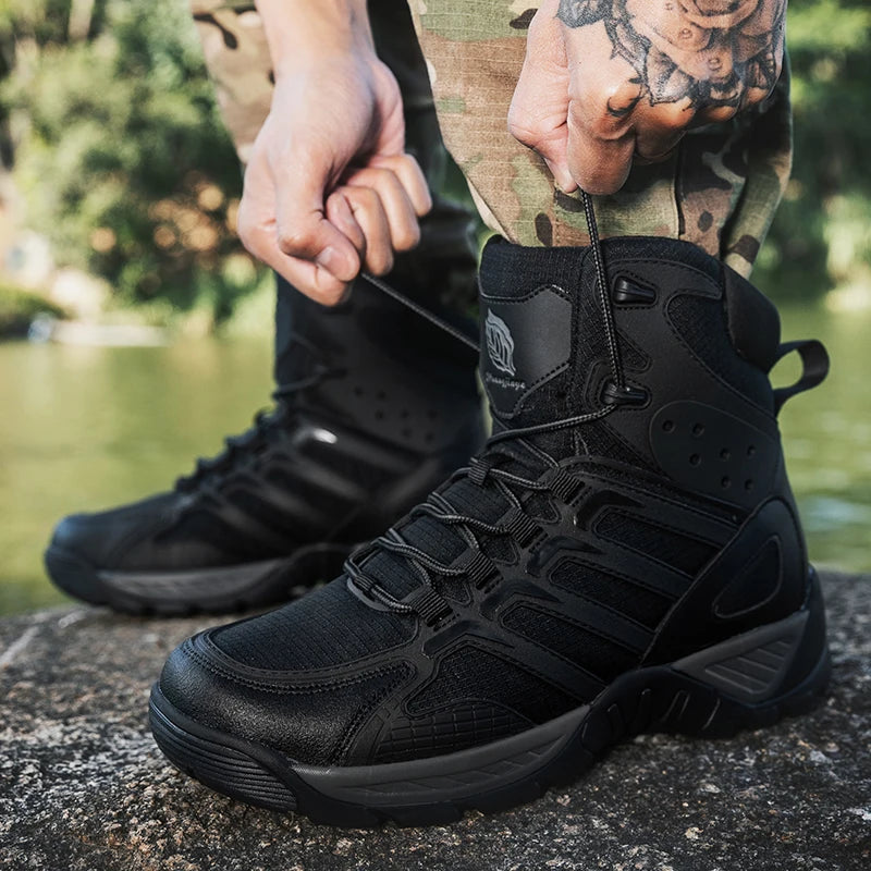 Fashion Men's Boots Comfortable High-top Boots Outdoor Non-slip Hiking Boots Lightweight Men Desert Boots Motorcycle Boots