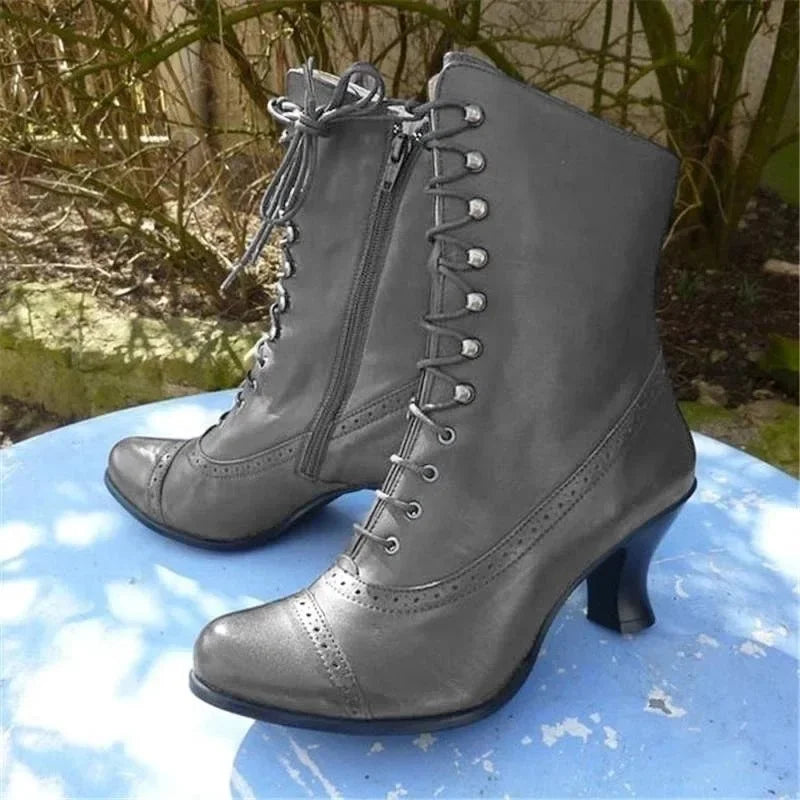 2022 large size women's shoes British style boots thick heel short boots mid-tube motorcycle boots women's boots 43