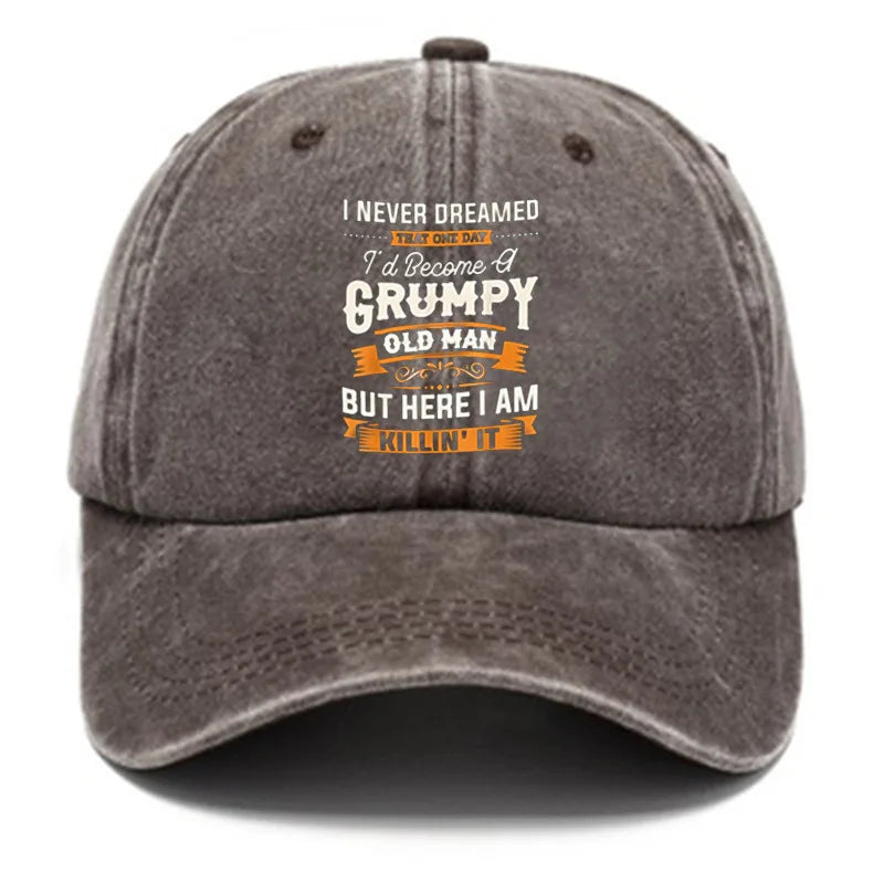 Men's baseball cap with fun printed patterns for daily leisure and outdoor travel equipment, hiking and camping hats