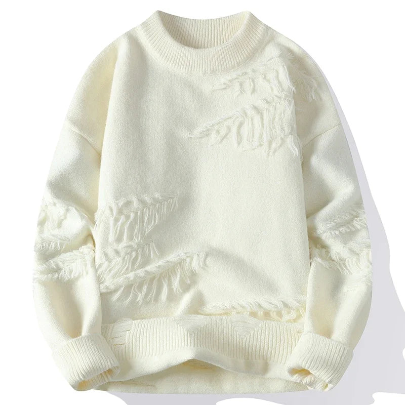 Autumn Winter y2k Sweater Men Retro Hole Fringed Loose Versatile Sweater For Men And Women Knitting Pullovers Sweater Streetwear