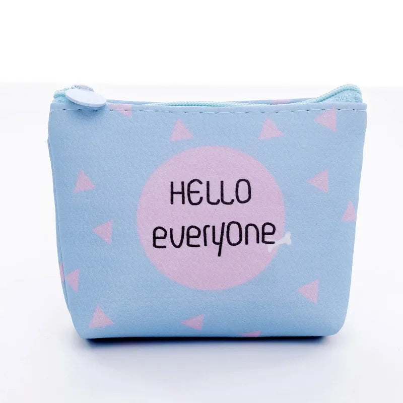 Women Canvas Coin Purse Card Key Mini Purses Pouch Girl Kid Children Cute Small Zipper Coin Purse Card Holder Wallet Storage Bag