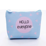 Women Canvas Coin Purse Card Key Mini Purses Pouch Girl Kid Children Cute Small Zipper Coin Purse Card Holder Wallet Storage Bag