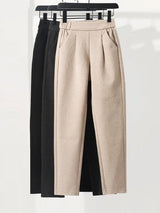 Woolen Pants For Women Harem Pencil Pants 2025 Autumn Winter High Waist Big Stretch Korean Style Casual Lady Suit Pants Trousers