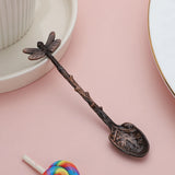 New Retro Coffee Spoon Dragonfly Twig Decorative Stirring Spoon Alloy Leaf Spoon Forest Style Portable Dessert Spoon Tea Spoon