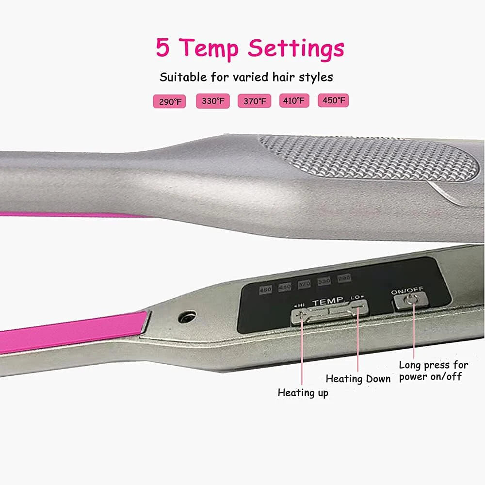 Hair Straightener Curler Professional Ceramic Coating Thinnest Plate Pencil Flat Irons For Short Hair Men's Beard Stylling Tool