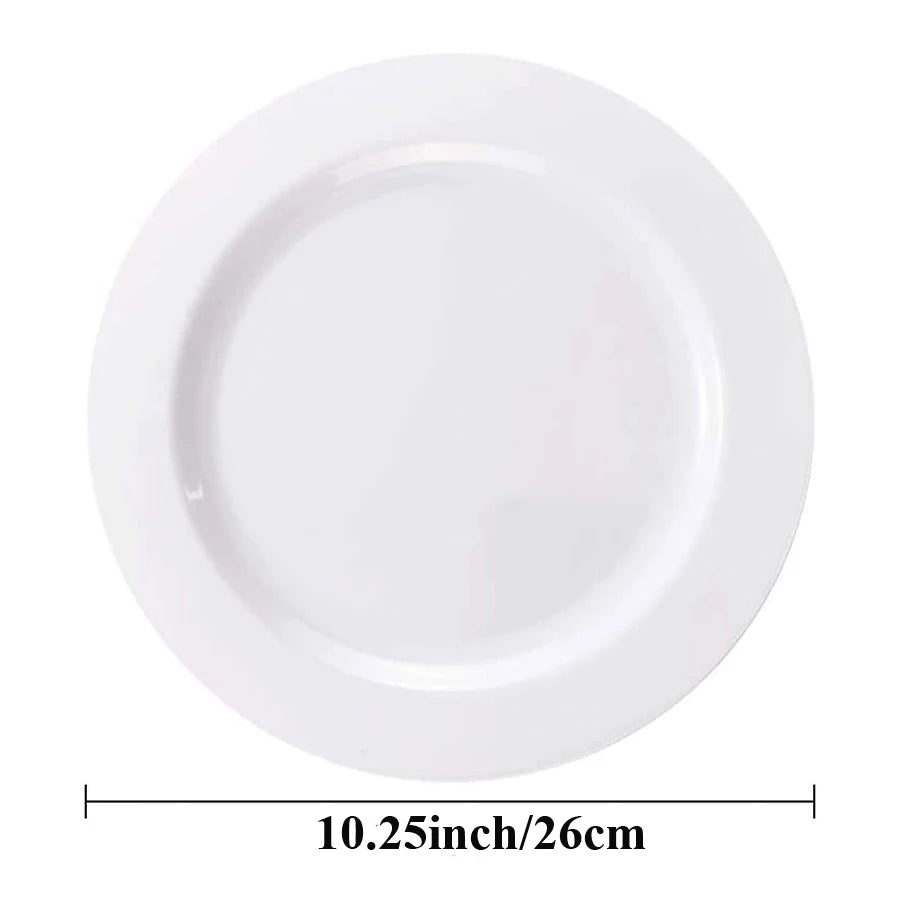 25/10PCS Silver Plastic Plates-Disposable Plastic Plates with Silver Rim- Wedding Party Plates Dinner Plates /Salad Plates