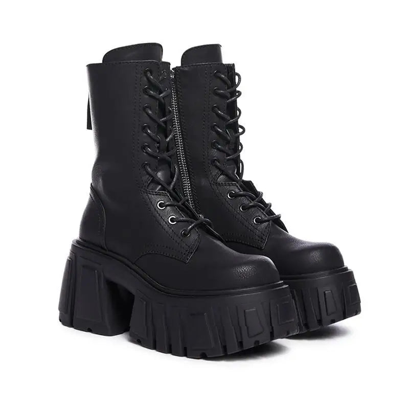 Women's  Boots High Heel Thi Bot ort Boot Fur Lined Leather Upper round Toe Zipper Closure Comfortable Fall Wint...