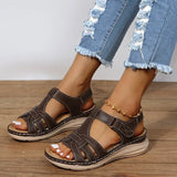 Women's Simple Wedge Sandals, Casual Ankle Strap Platform Sandals, Women's Comfortable Sandals