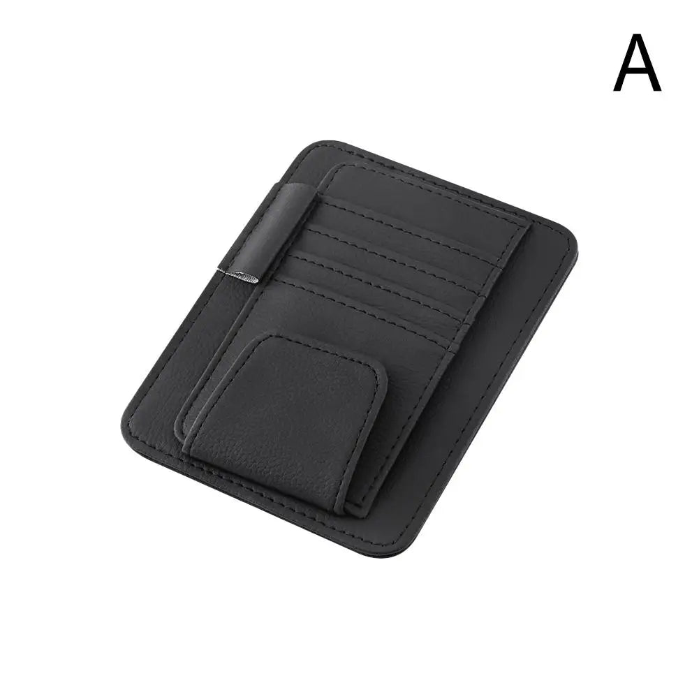 Car Sun Visor Organizer Multi-Pocket Business Card Storage Management Sunglasses Holder Visor Accessories Auto Interior