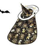 Cool Pumpkin Pet Halloween Costumes Cape Adjustable Bat Cats Cosplay Clothes Black Soft Halloween Dog Cloak Hat Dogs
