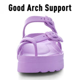 Kidmi Pillow Sandals for Women Men Thick Sole Adjustable Buckles EVA Flat Sandals Summer Women Sandals Nonslip Cloud Sandals
