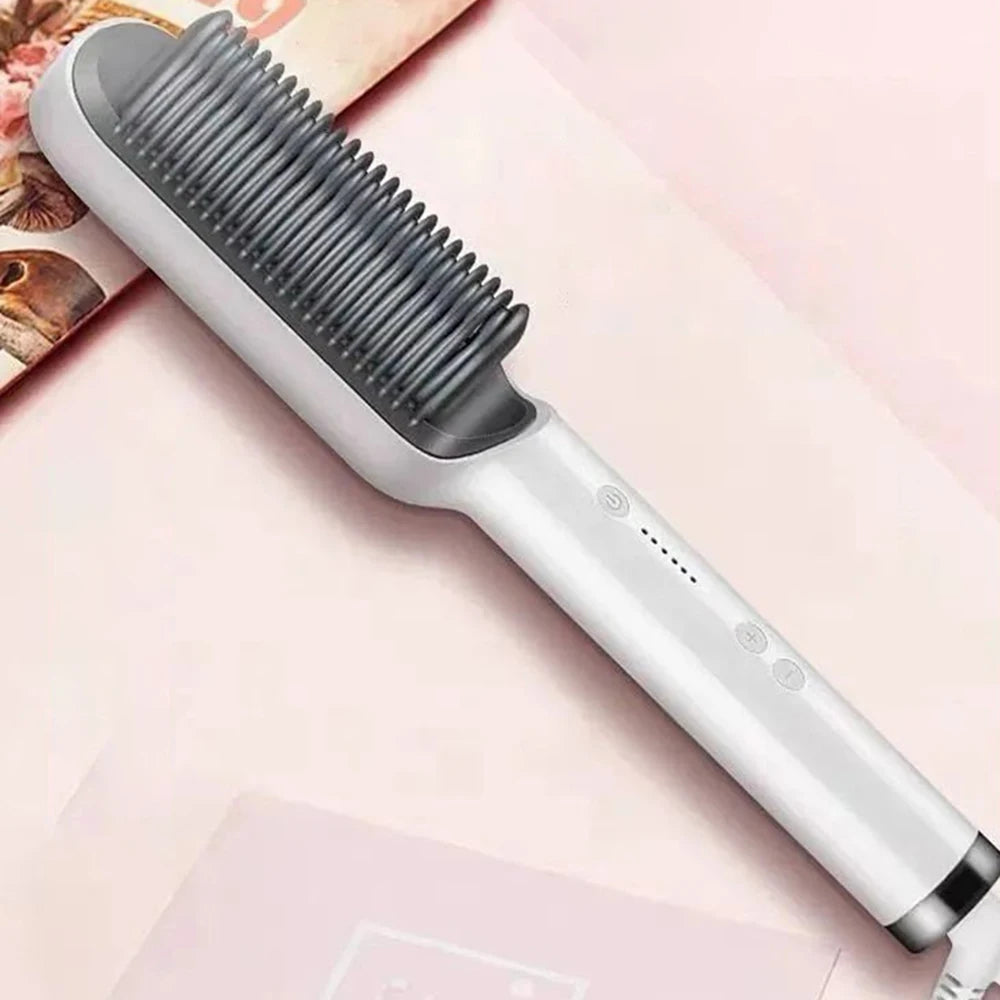 Hair Straightener Brush   Ring Hair Straightener Comb Straightening Brush for Women with Splint Comb Electric Heating Comb Strai