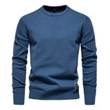 AIOPESON Mens Solid Cotton Crew Neck Knitted Pullover Sweaters Casual Fashion Classic Sweater for Men