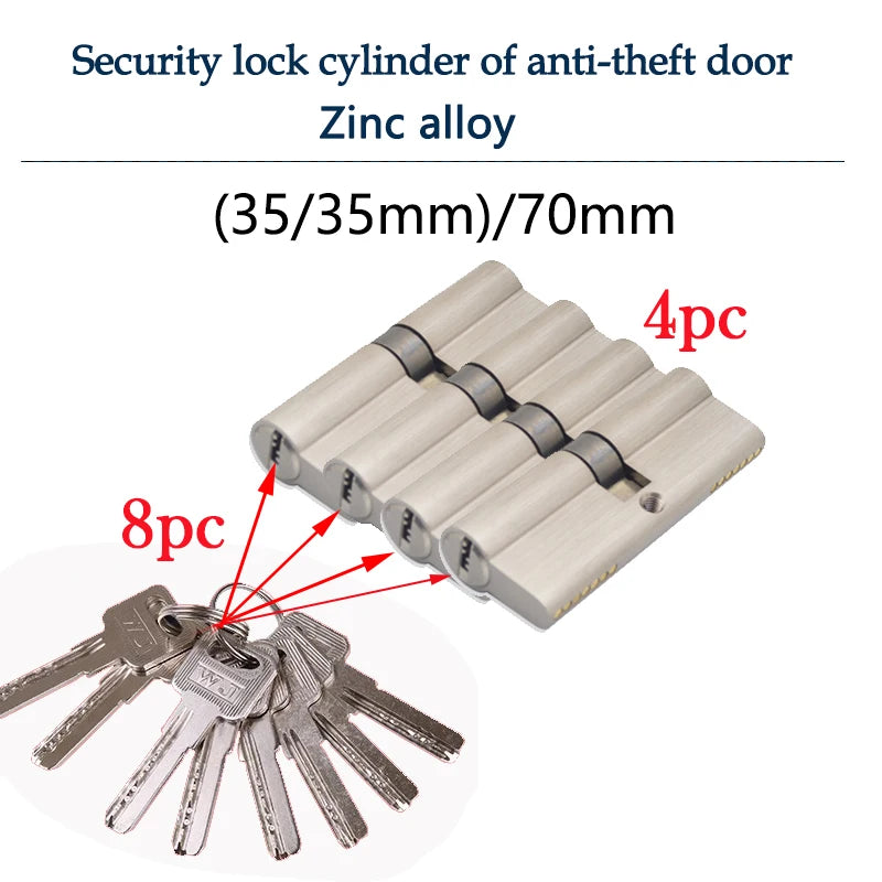 Smart lock door cylinder  locker cylinder door with master key Indoor entrance door lock 60mm 70mm 80mm me key Customize