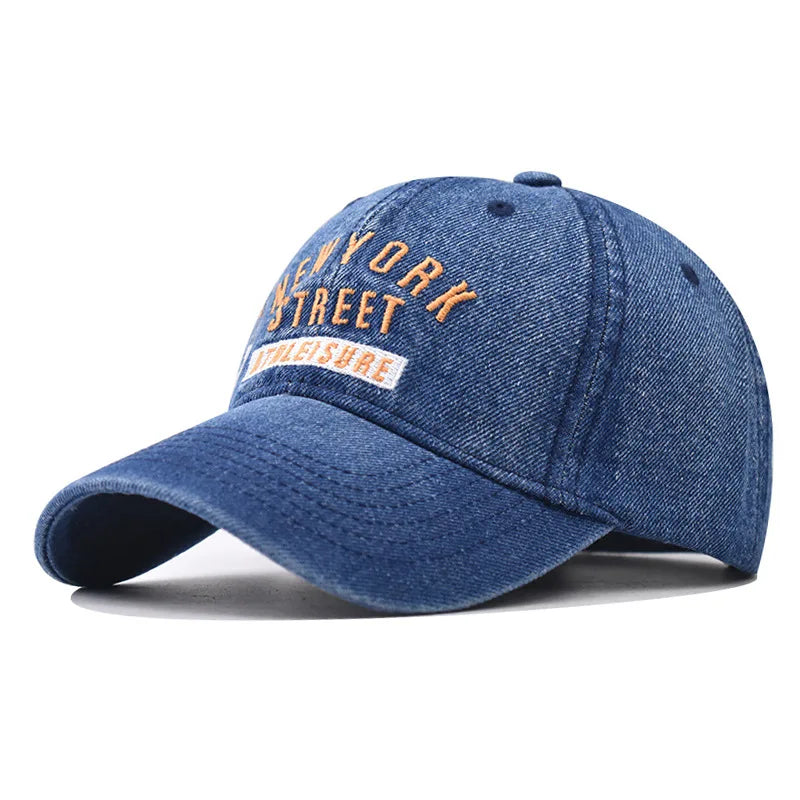 denim baseball cap for men women spring summer cap letters embroidery