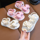 Girls' Elegant Sandals - Versatile & Stylish For Indoor/Outdoor, Beach-Ready Princess Shoes With Beaded Tassels, Breathable & Li