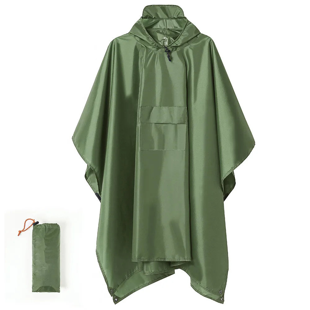 Rain Poncho for Adults - Waterproof Raincoat Cloak with Detachable Sleeves , Lightweight Hiking Rain Gear for Outdoor Travel