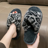 Women's Fuzzy Open-Toe Slippers Spring&Fall- Plush House Slides for Indoor, Cozy Non-Slip Bedroom Shoes for Ladies& Couples