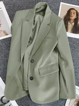 Blazer for Women 2025 Spring Autumn New Elegant Long Sleeve Office Blazer Coats Korean Fashion Casual Loose Appear Thin Blazers