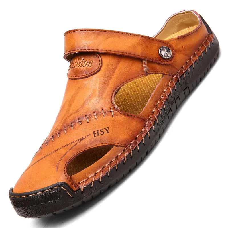 Summer Men's Sandals Men Leather Sandals Classic Roman Sandals Slipper Soft Outdoor Sneakers Beach Rubber Men Trekking Sandals