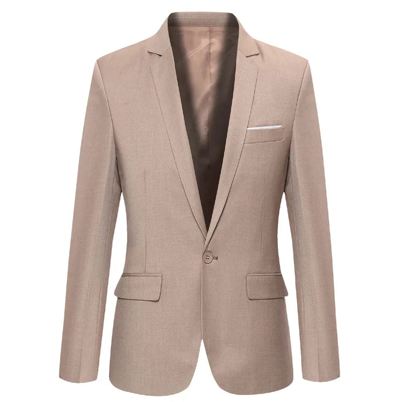 Blue Men Blazers Work Office 2025 Men Tuxedos for Formal Occasions Pockets Coat Blazers Male Custom Men's Business Slim Blazers