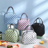 Thermal Lunch Dinner Bag Canvas Handbag Picnic Cooler Bag Travel Breakfast Box for Work Student Convenient Lunch Tote Food Bag
