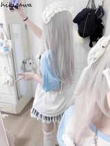 2025 Ropa Mujer Japanese Tshirts for Women Oversized Tops Patchwork Summer Tees Anime Print Casual T Shirt Fashion Y2k T-shirts