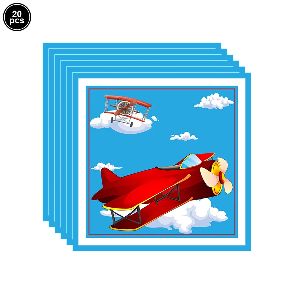 Fighter Plates Airplane Birthday Party Decor Plane Plates Blue Sky Plates Two Fly Paper Plates Napkins Party Supplies for Boys
