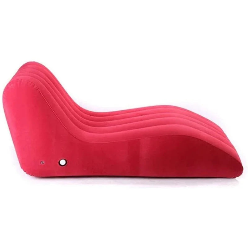 Portable S-shaped Love Position Labor-saving Sitting Inflatable Sofa Bed Yoga Chaise Lounge For Garden Bedroom Folding Furniture