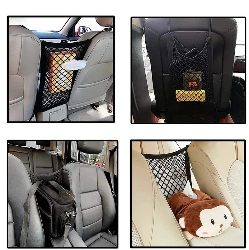 Car Storage Net Bag Between Seats Car Styling Storage Bag Elastic Mesh Net Organizer Auto Accessories