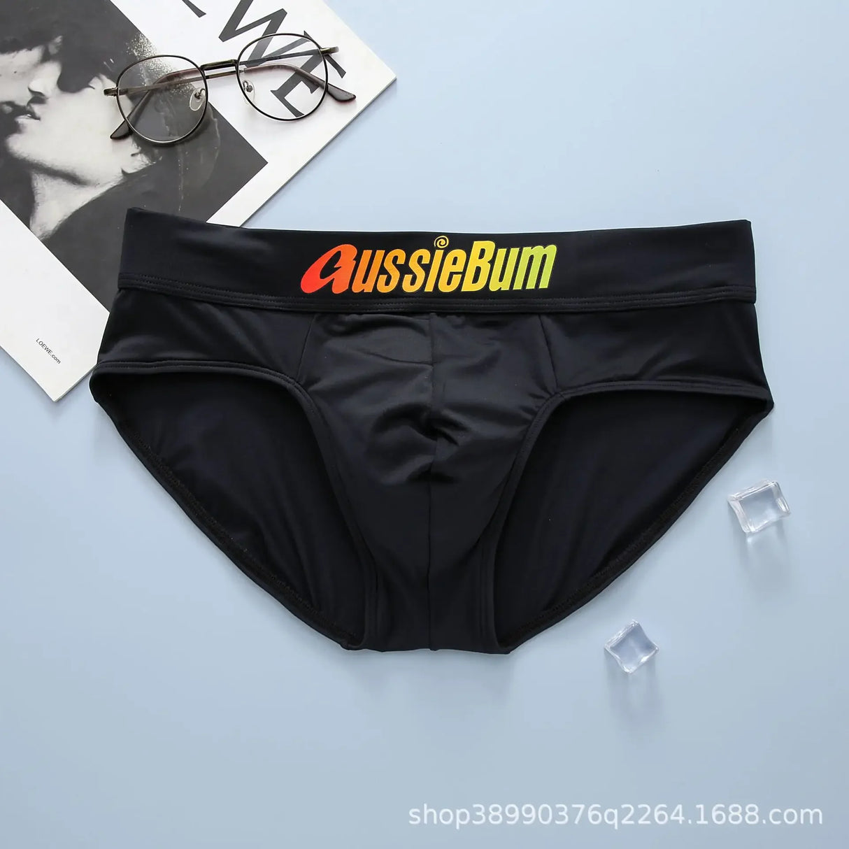 Men's Briefs, Milk Silk, Low Waist, Stretch and Comfortable, Convex Bag