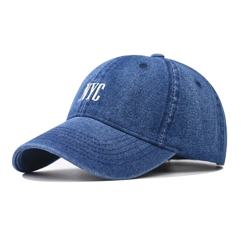 denim baseball cap for men women spring summer cap letters embroidery