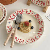 Ceremonial Tableware Plates, Household Ceramic Dining Plates, Instagram Tableware Breakfast High Aesthetic Cream Style Plates