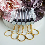 10pcs Disposable Eyelash Brush With Tube Applicator Eyelash Extension Makeup Brush With Keychain Gold Keychain Silver Keychain