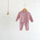 2Pcs Baby Boy Clothes Set Soft Knit Cotton Baby Boy Sweater + Pants Kids Outfit Spring