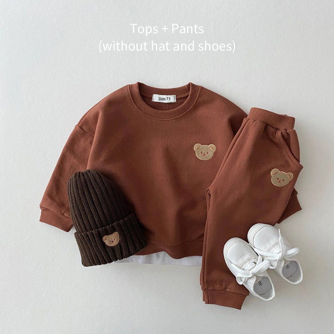 Kids Baby Girls Boys Clothes Costume Long sleeve Hooded Tracksuit Tops Pants Children Spring Outfits Baby Set infantil Newborn