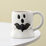 Cute Ghost Pumpkin Halloween Ceramic Mug   Reusable Spooky Coffee Cup with Handle, Halloween Party Gift