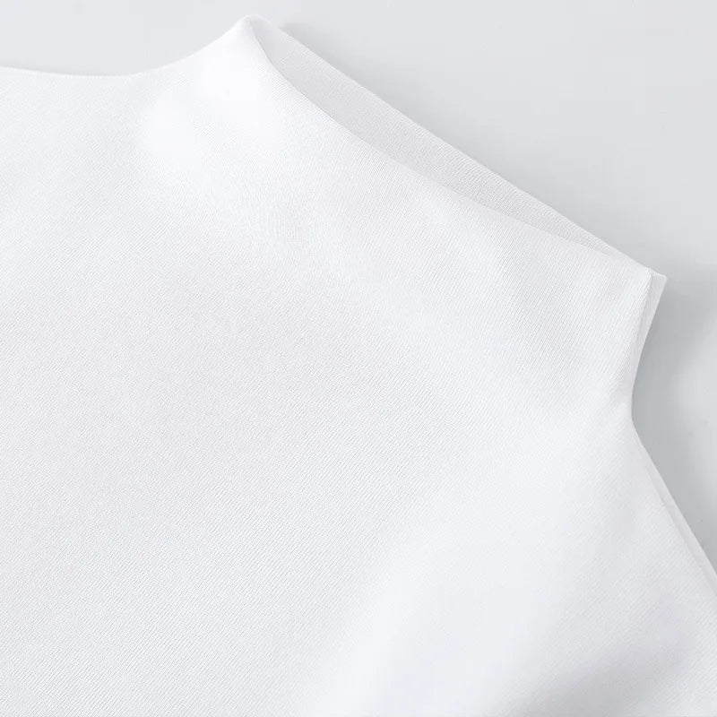 Women Sweetshirts Turtleneck shirts for womens Black White woman clothes Short sleeve Cotton Tees for girls  Basic Tops