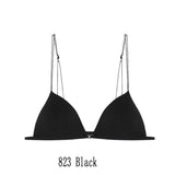Women's underbra without underwire, thin and small bra for women, with a sexy front buckle and a beautiful back