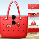 EVA Beach Bogie Bags Beach Tote Bags Women's Large Capacity Handbags Fashion Ladies Beach Tote Bags Perforated Shopping Bags