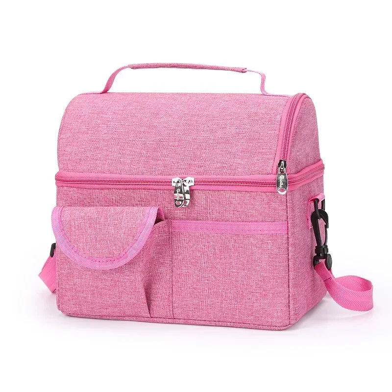 Portable Lunch Bag Waterproof Thermal Insulated Lunch Box Bento Pouch Dinner Insulation Bag Student Thickened Cute Lunch Bag