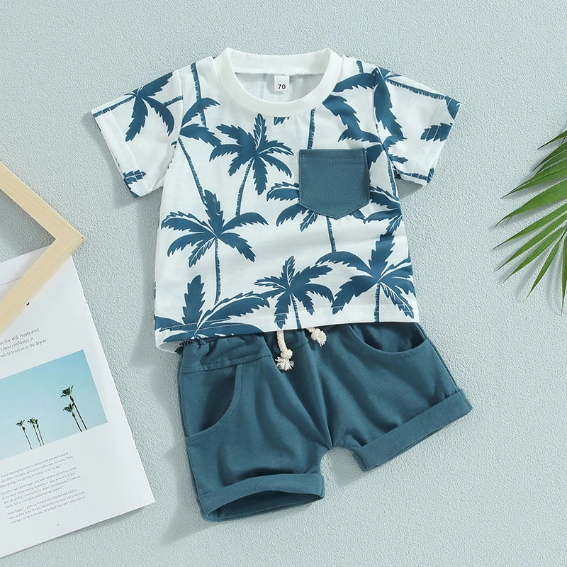Toddler Baby Boy Clothes Summer Short Sleeve T Shirt and Shorts Cute Infant Baby Boy Outfits Clothing Set